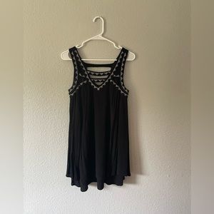 Black dress with cut out design.